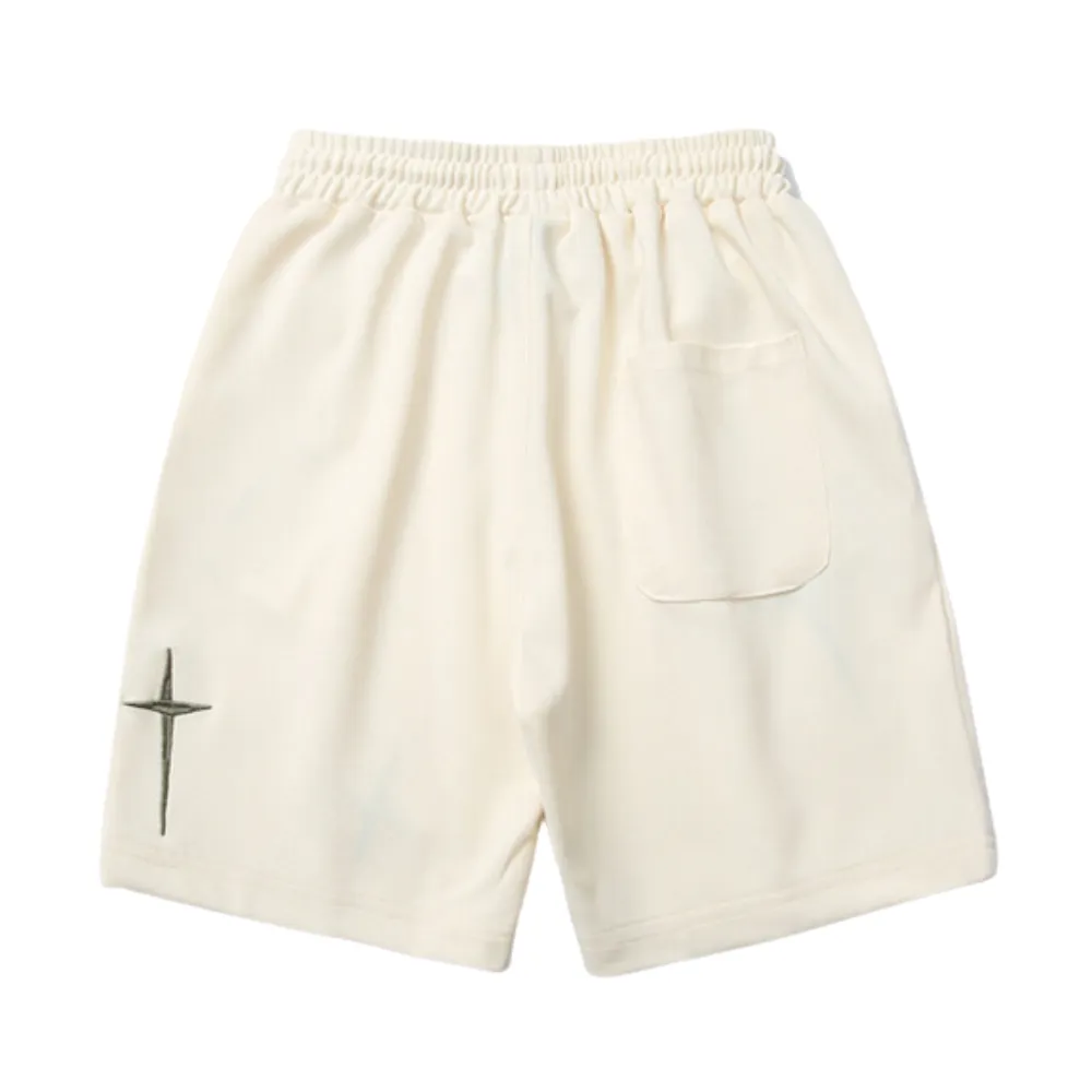 Casual Star Embroidery Drawstring Shorts