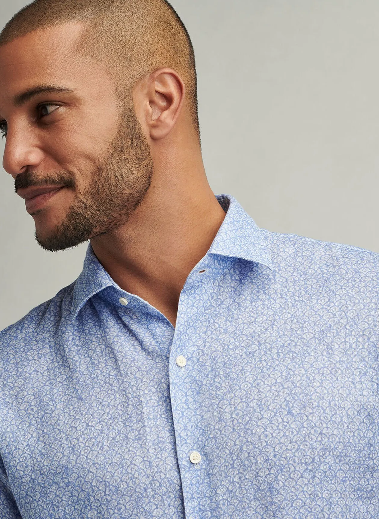 CHAMPLAIN LINEN SHIRT - BLUE FREESIA