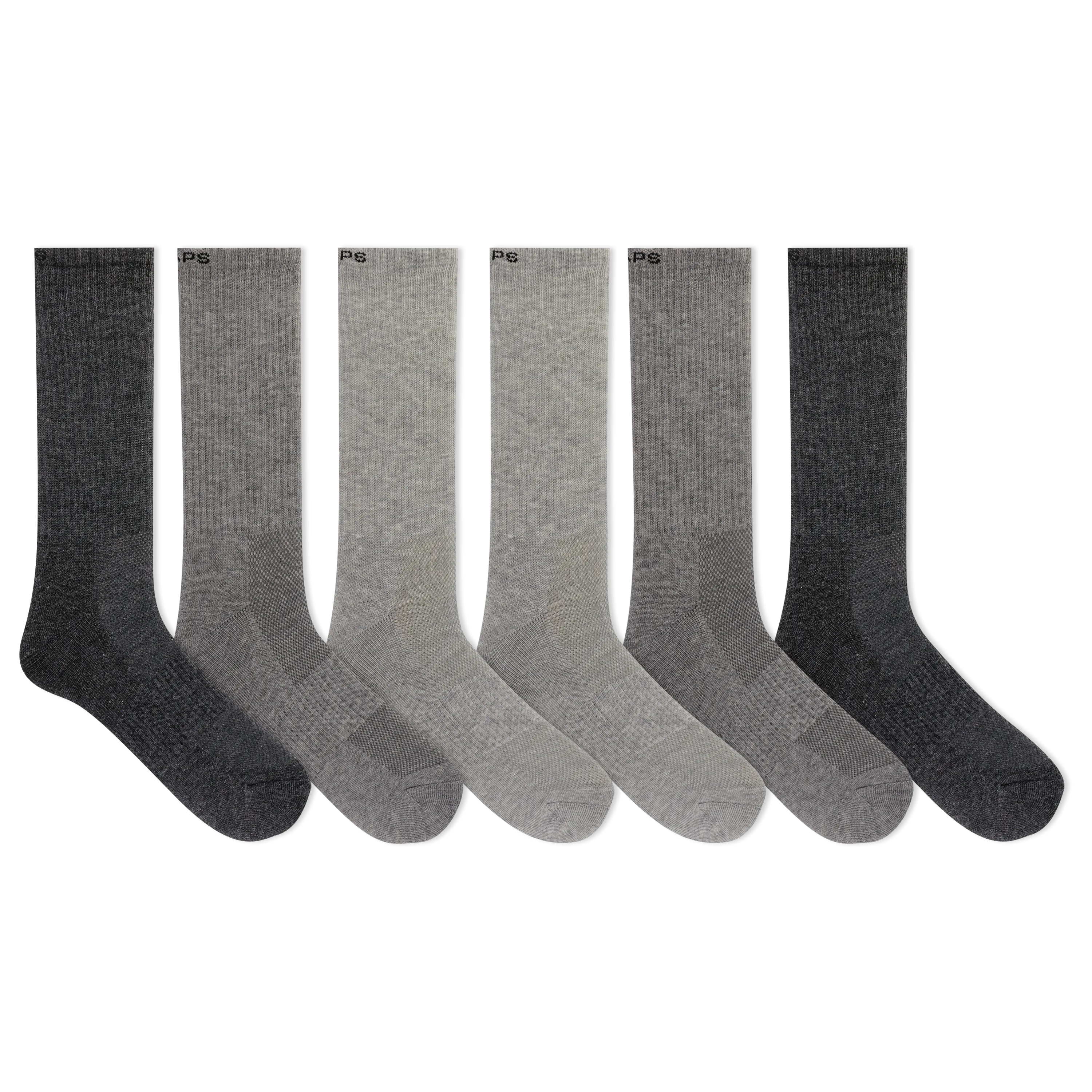 Chaps Men's Solid Athletic Crew Socks 6 Pair