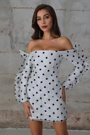 Chiffon Dot Mini  Casual Dress