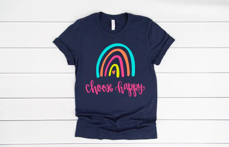 Choose Happy Rainbow Short Sleeve Tee