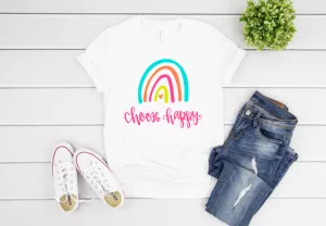 Choose Happy Rainbow Short Sleeve Tee