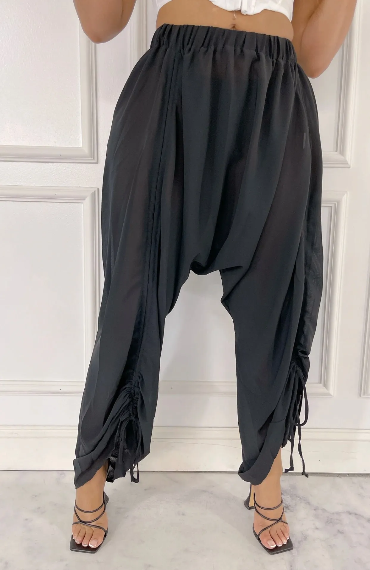Classy Cute Chiffon “Harlem Drawstring Pants