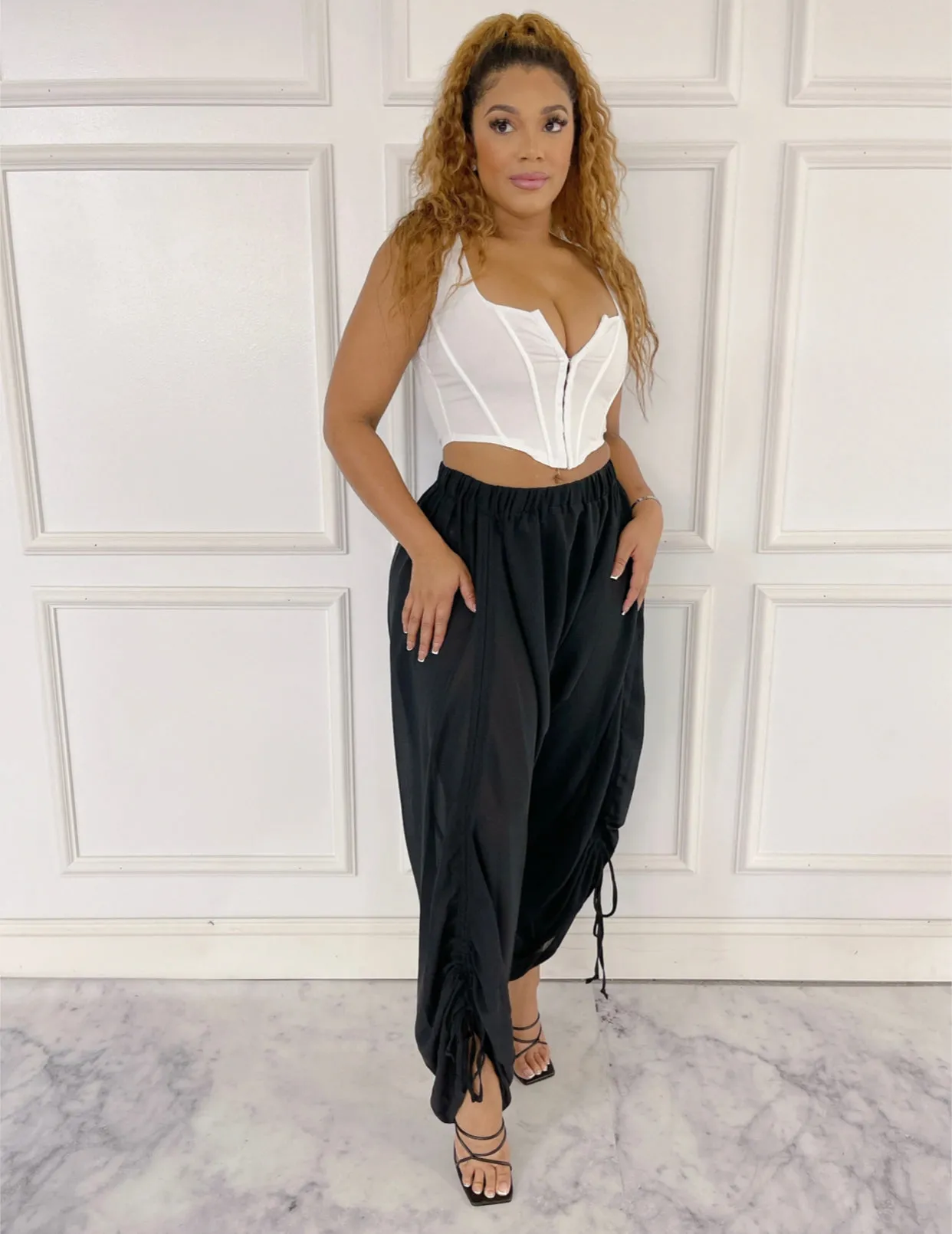 Classy Cute Chiffon “Harlem Drawstring Pants