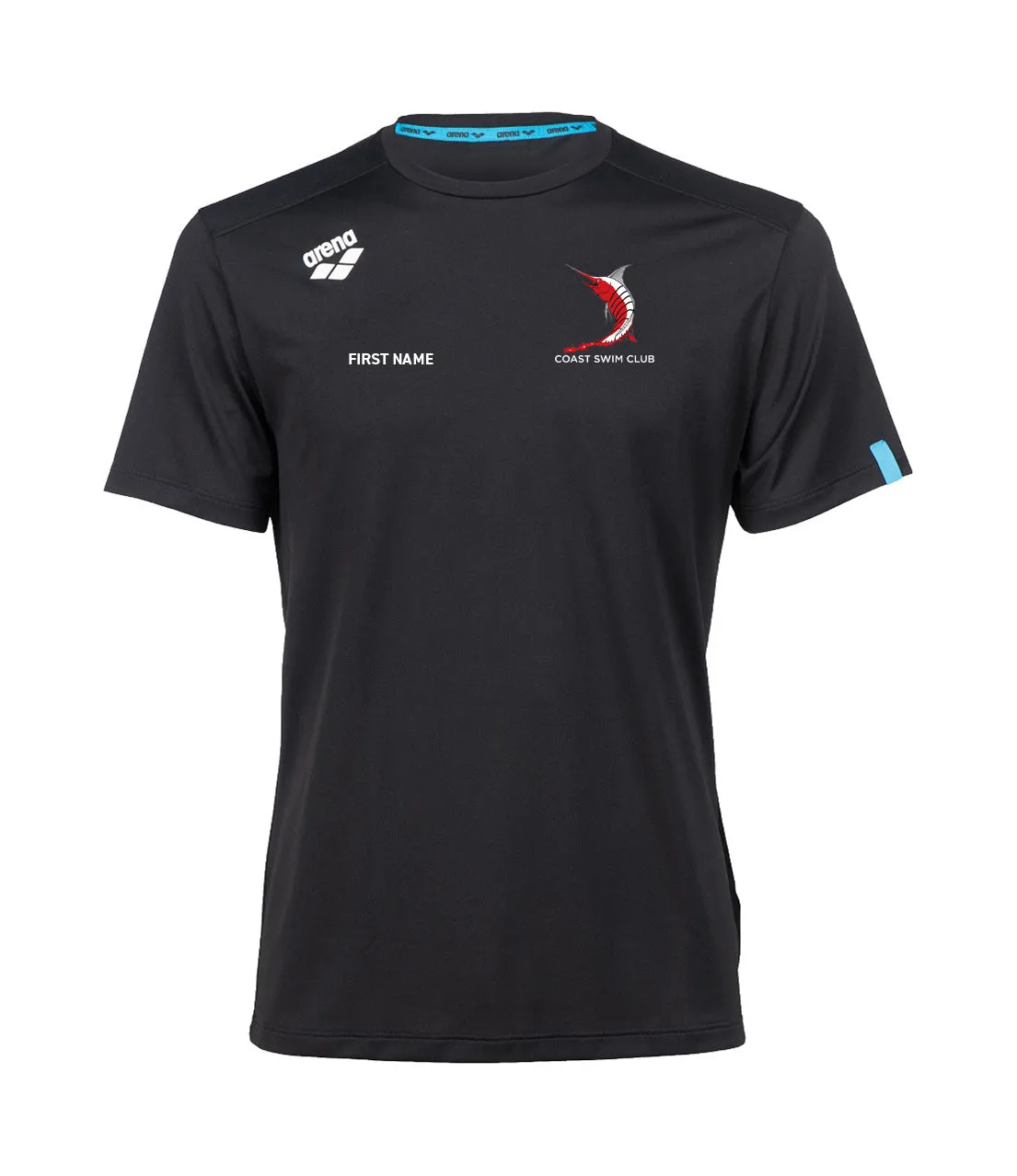 Coast Swim Club Unisex Team T-Shirt Solid - Black