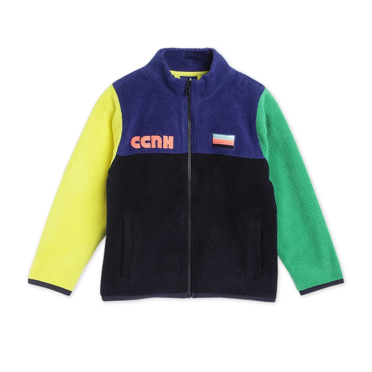 Colorblock Zipper High Neck Sweatshirt