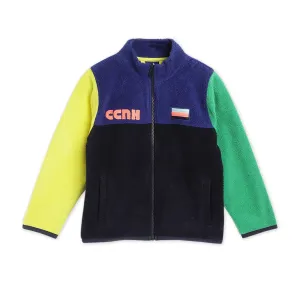 Colorblock Zipper High Neck Sweatshirt