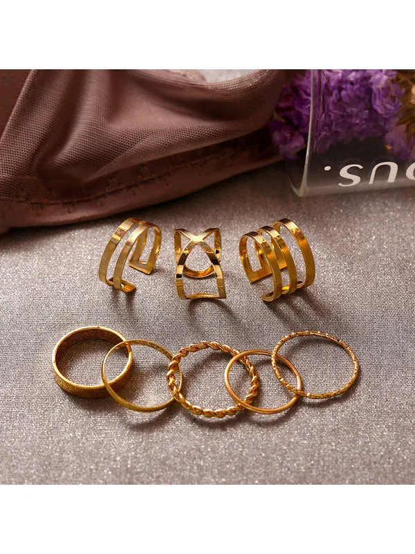 Combo of 16 Pcs Crystal Drop Heart Multi Designs Ring Set