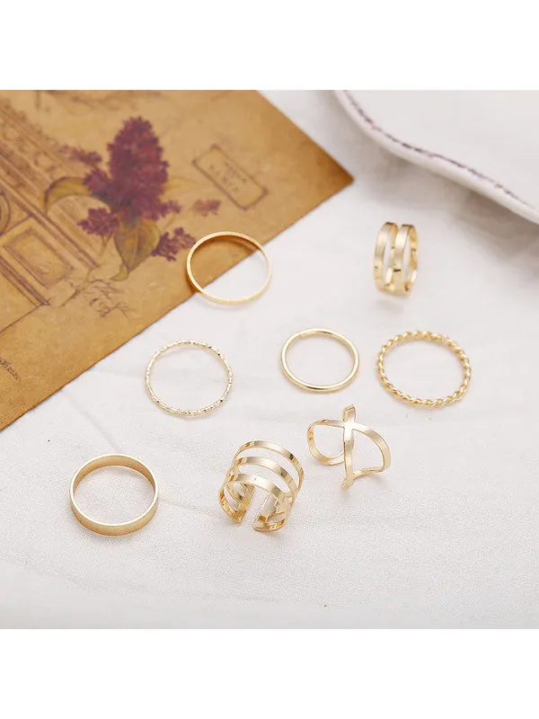 Combo of 16 Pcs Crystal Drop Heart Multi Designs Ring Set