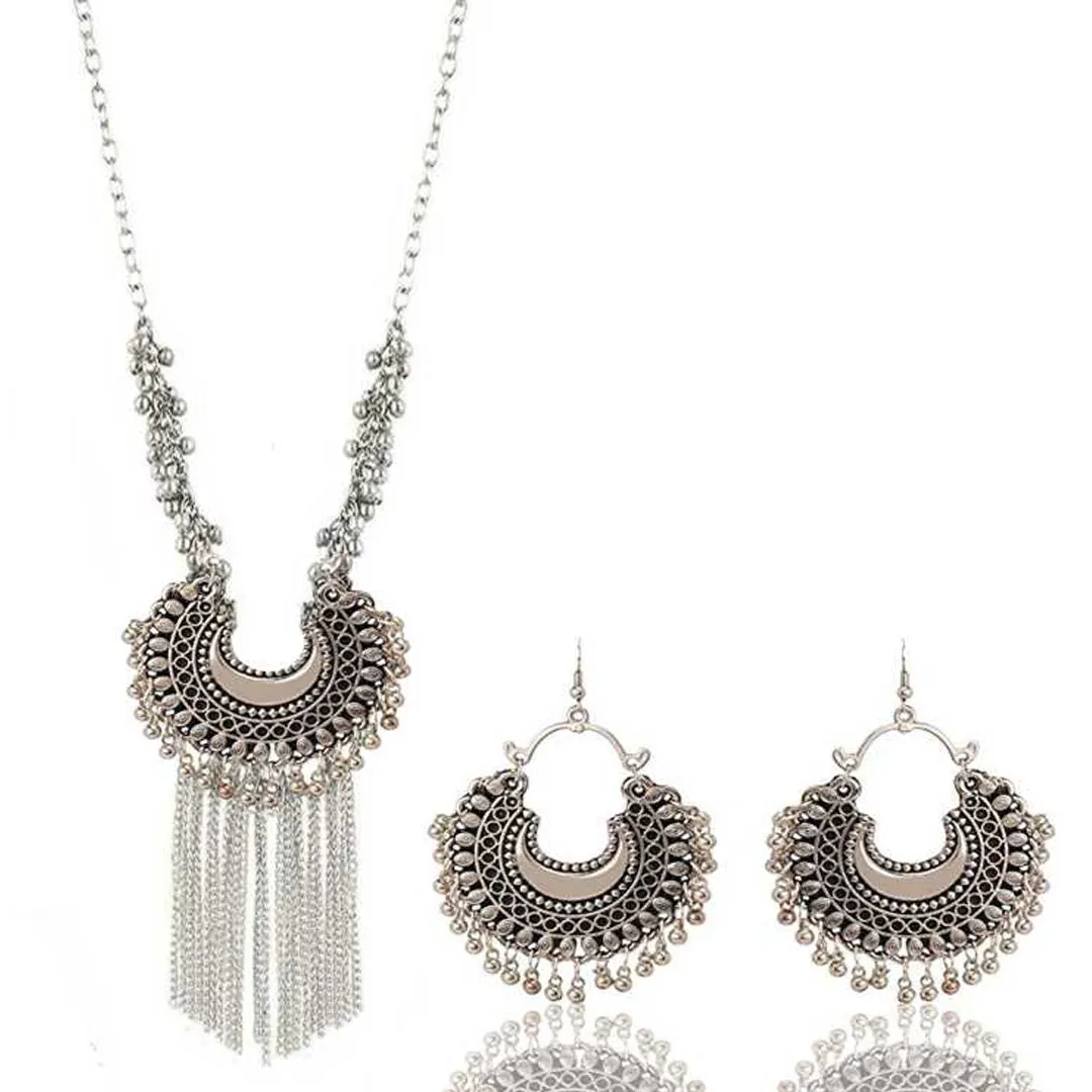 Combo of 2 Oxidised Silver Jewelry Set