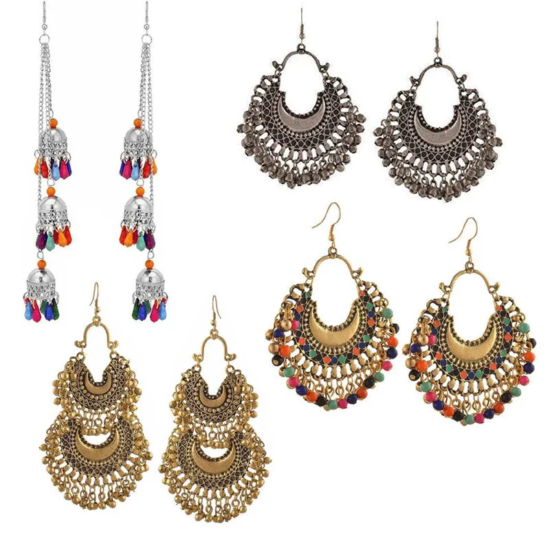 Combo of 4 Oxidized Layered Beads Jhumki