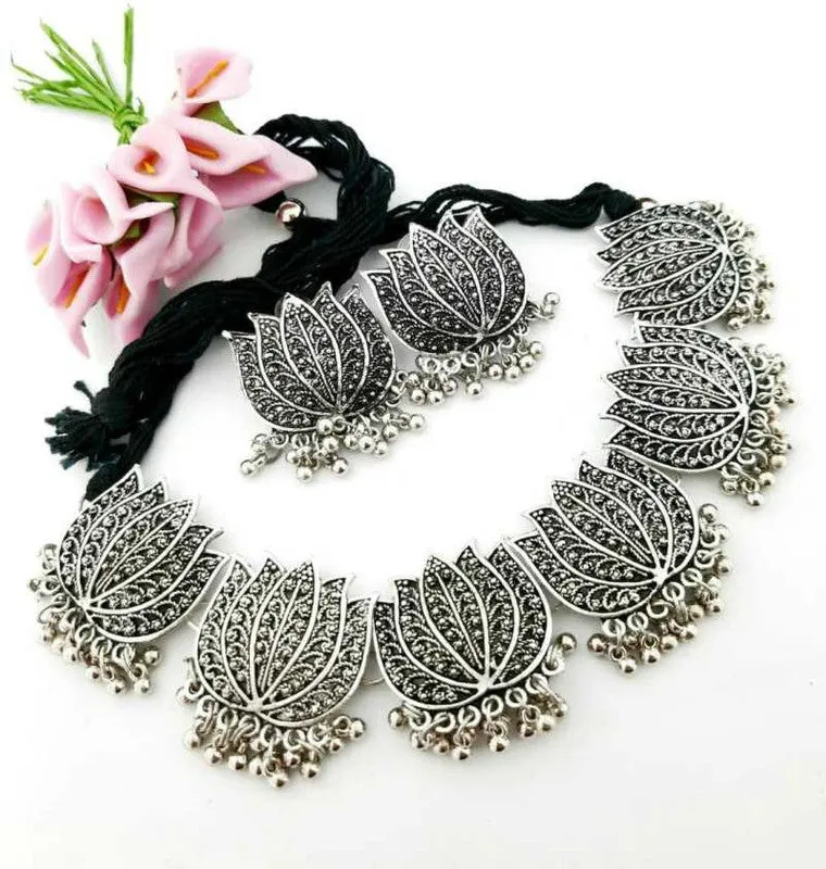 Combo of Lotus Jewelry Set and Dome Shape Jhumki