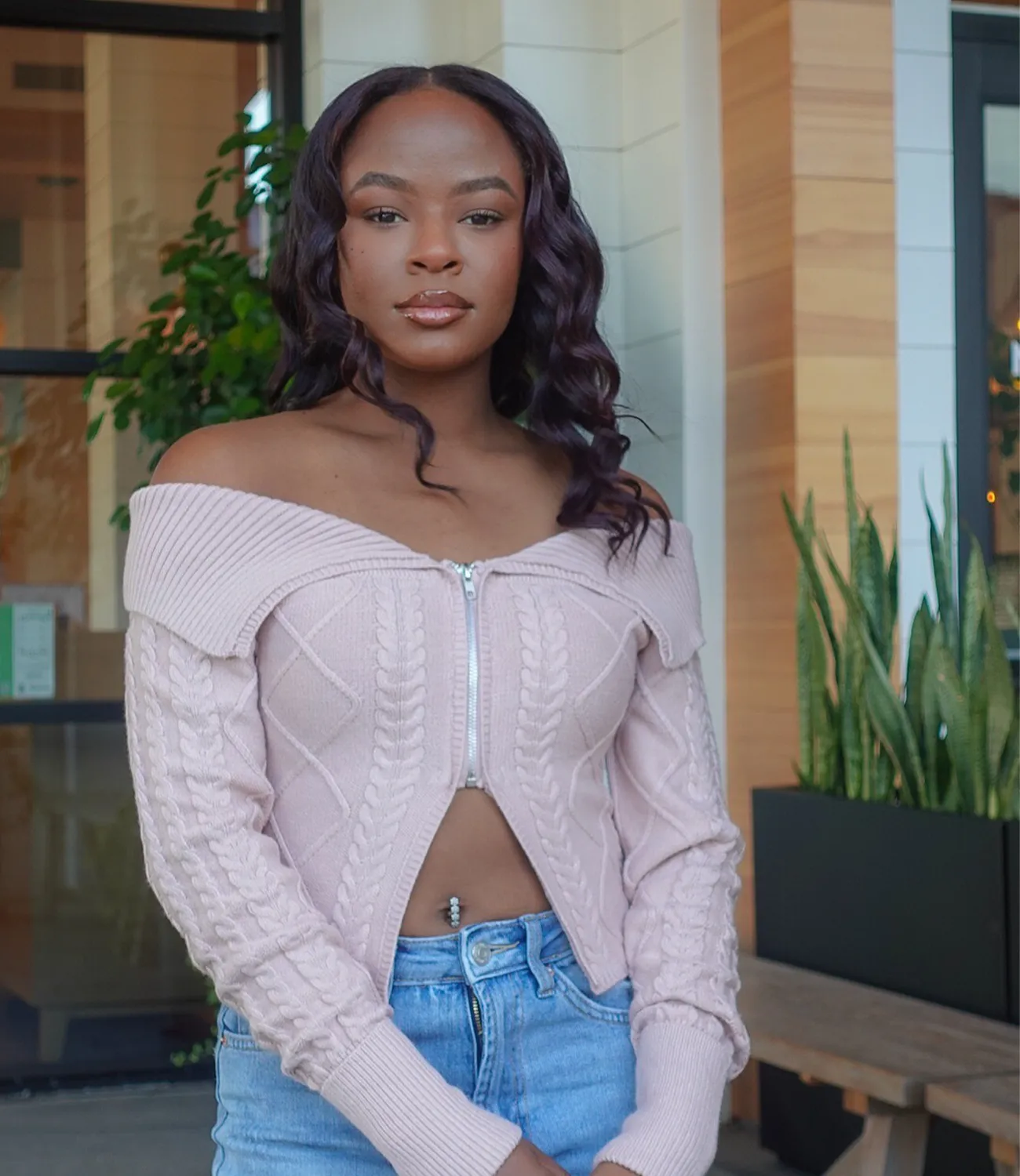 Comfy Classy Off Shoulder Cable Knit Sweater Top