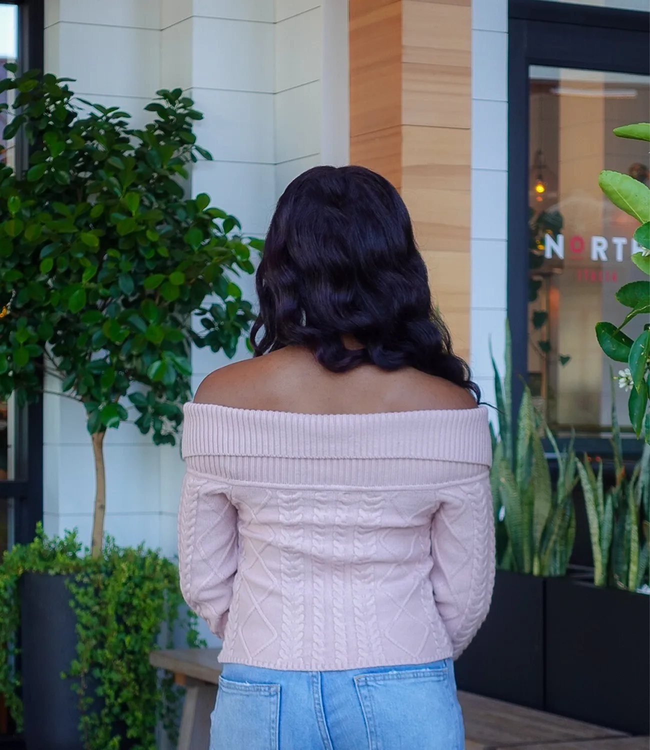 Comfy Classy Off Shoulder Cable Knit Sweater Top