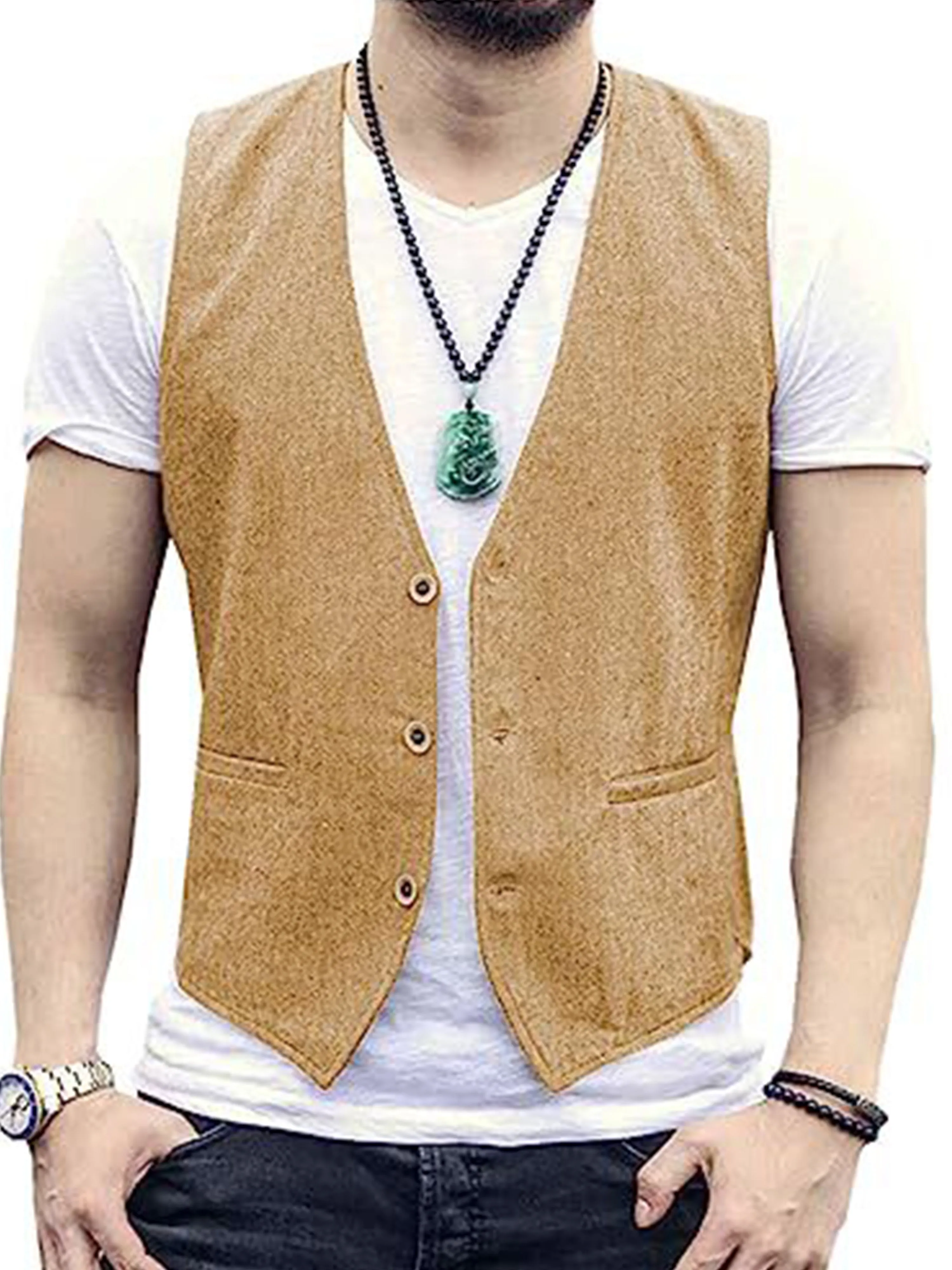Cotton Linen Lightweight Cool Casual Vest