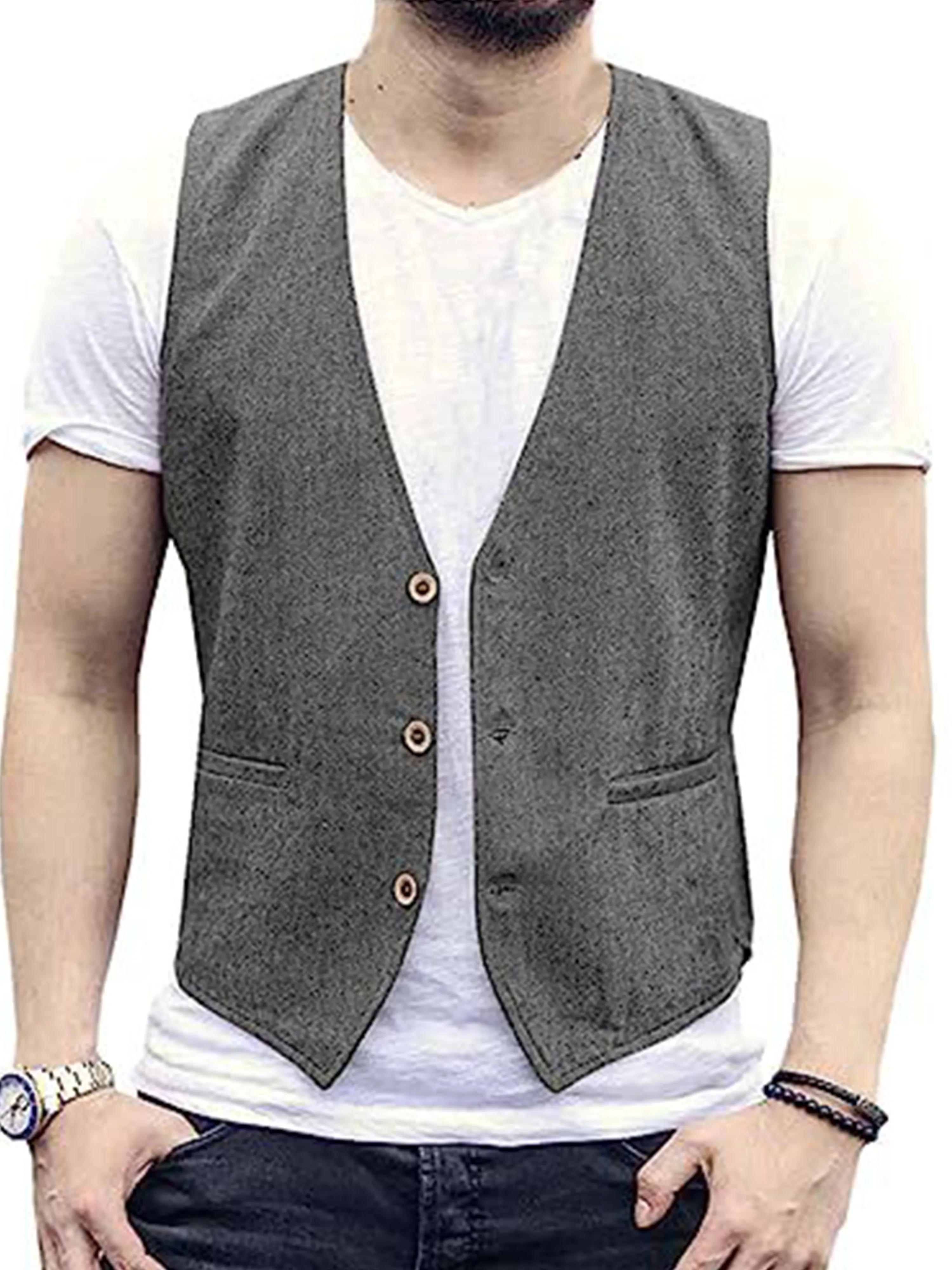 Cotton Linen Lightweight Cool Casual Vest