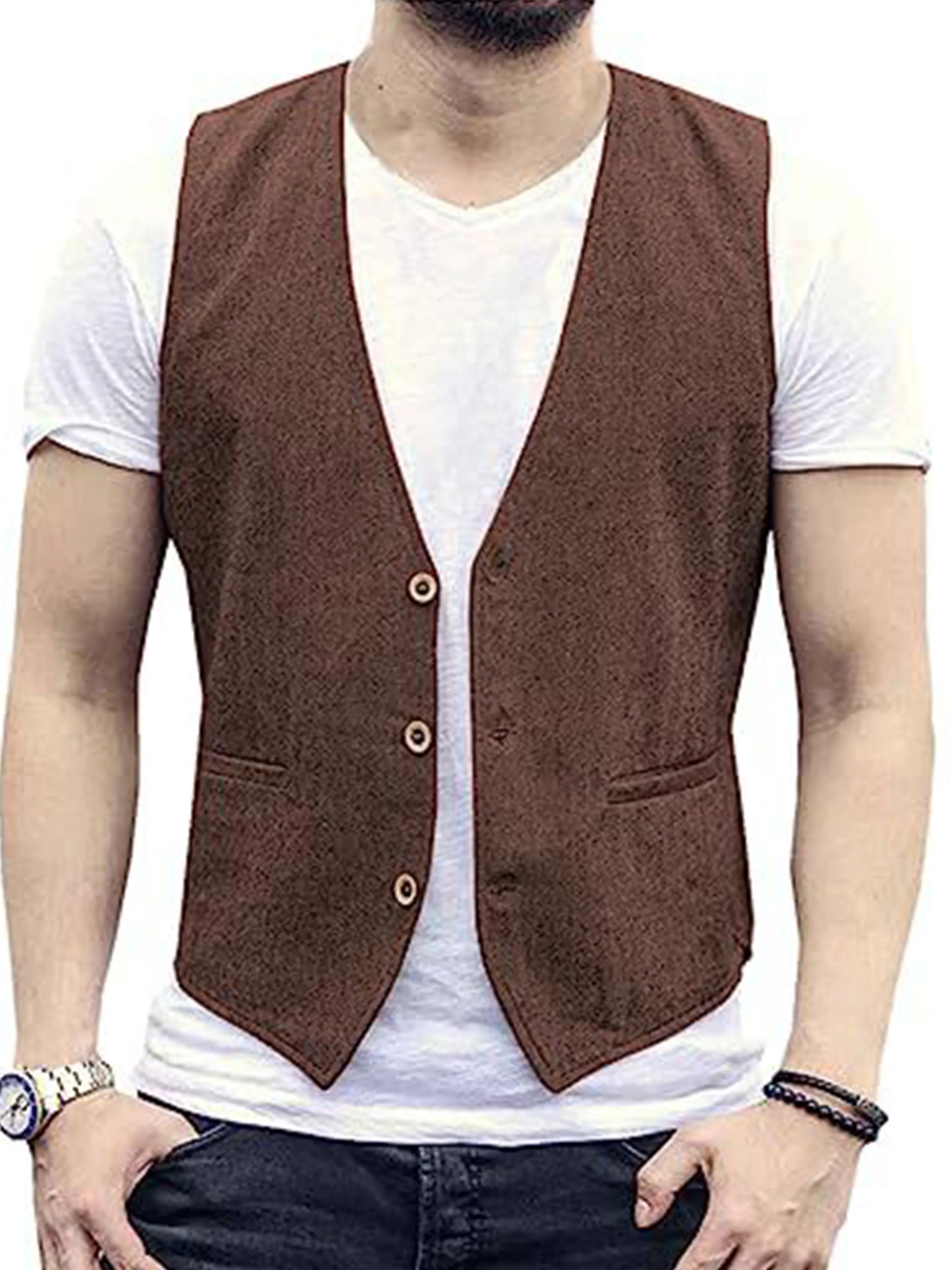Cotton Linen Lightweight Cool Casual Vest