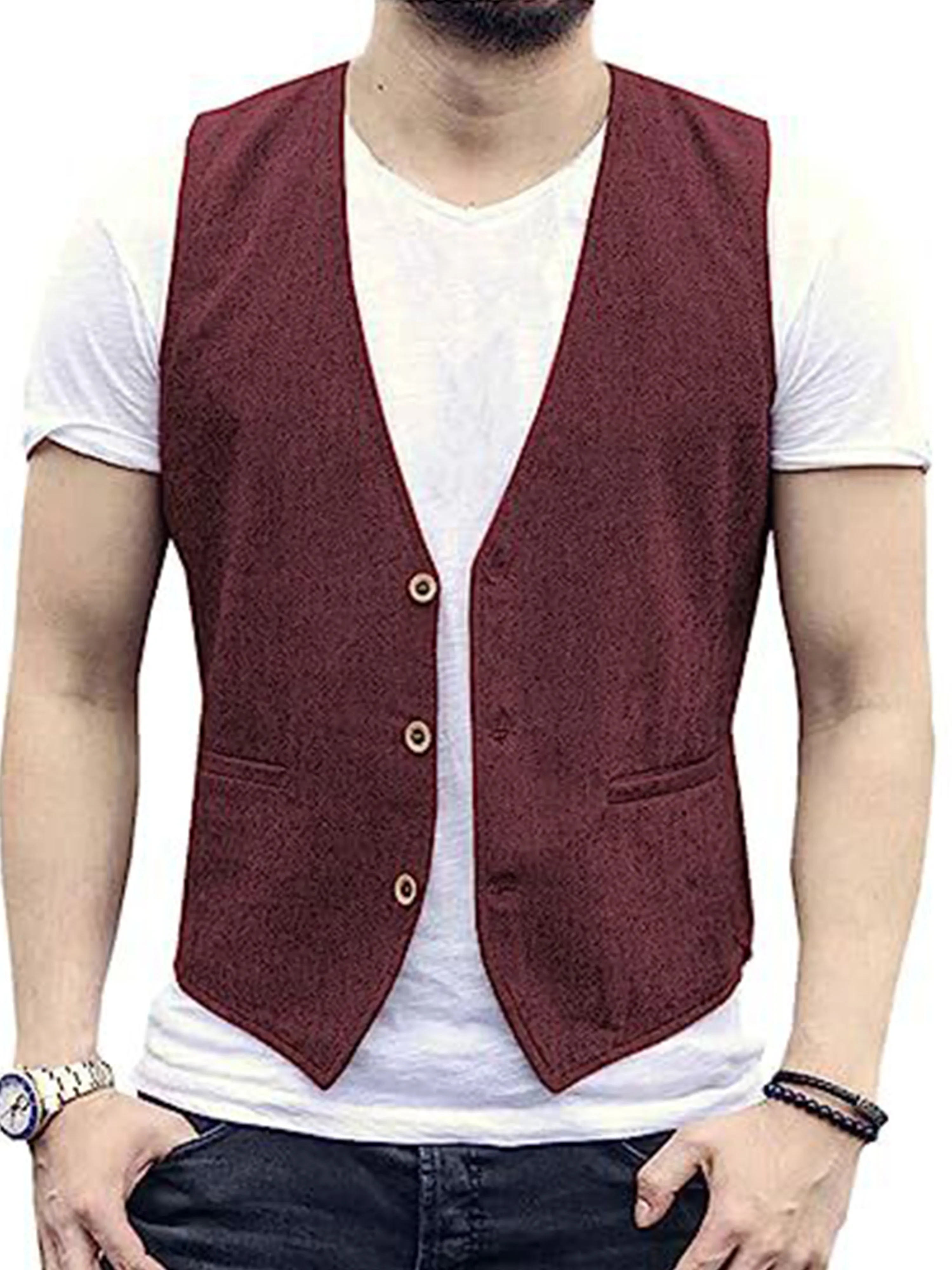 Cotton Linen Lightweight Cool Casual Vest