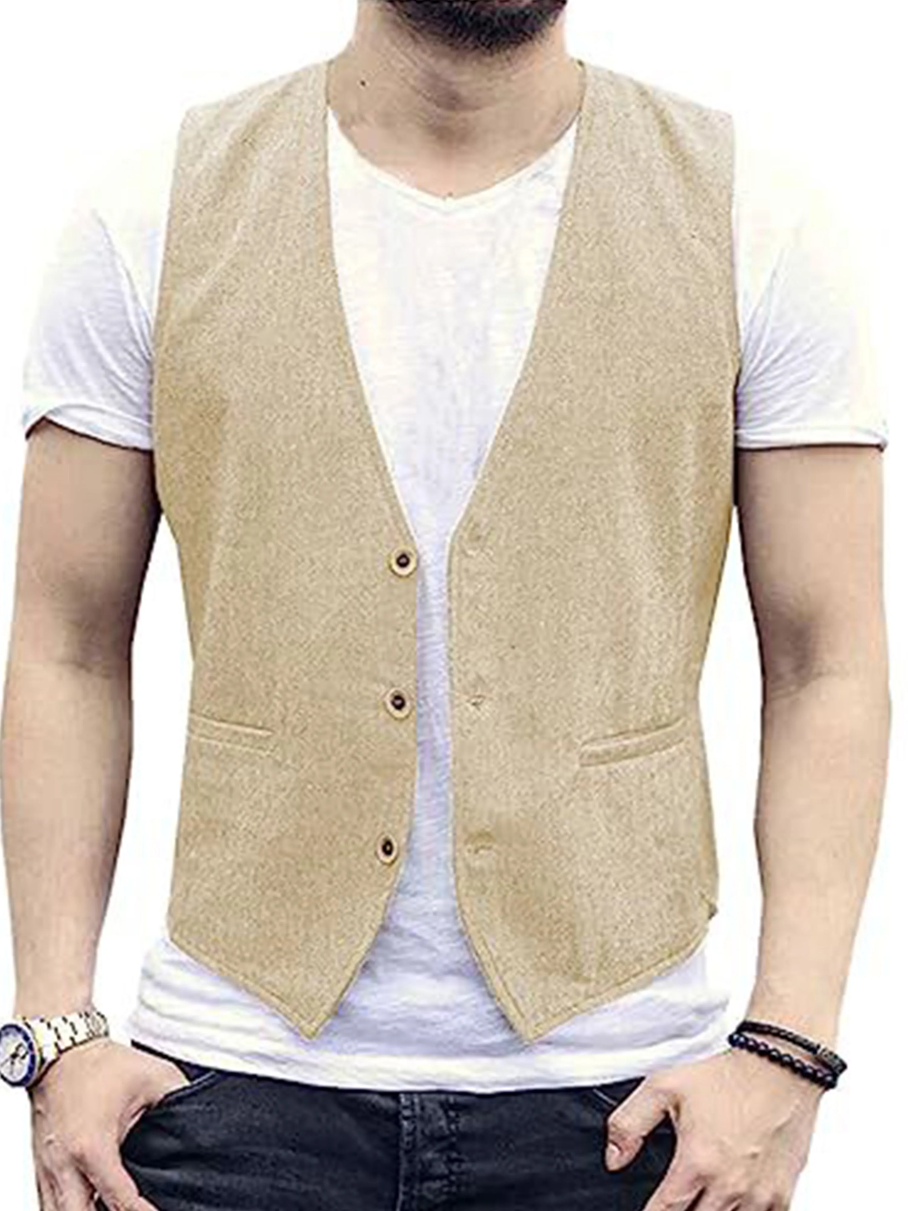 Cotton Linen Lightweight Cool Casual Vest