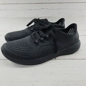 Crocs Lite Ride Pacer‎ Mens 11 Black Sneakers Casual Lace Up Perforated 204967