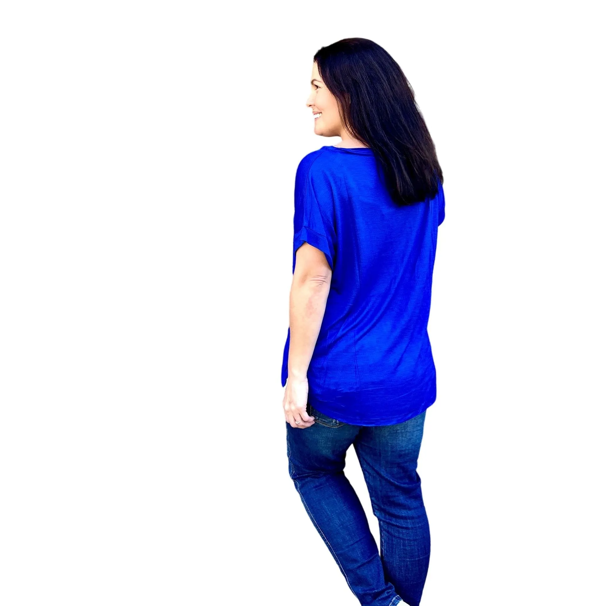 Culture Code Blue Round Neck Exposed Seam Sleeveless Top CAY1647