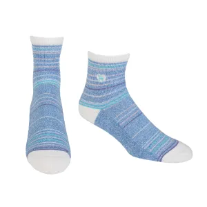 Cushioned Socks | Comfy Quarter Crew | Seaside Blue