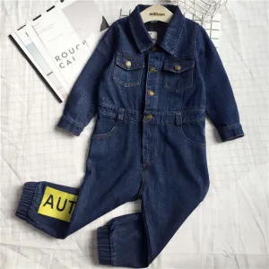 Denim Baby Romper Jumpsuit for Boy Girls 1-8 Years old