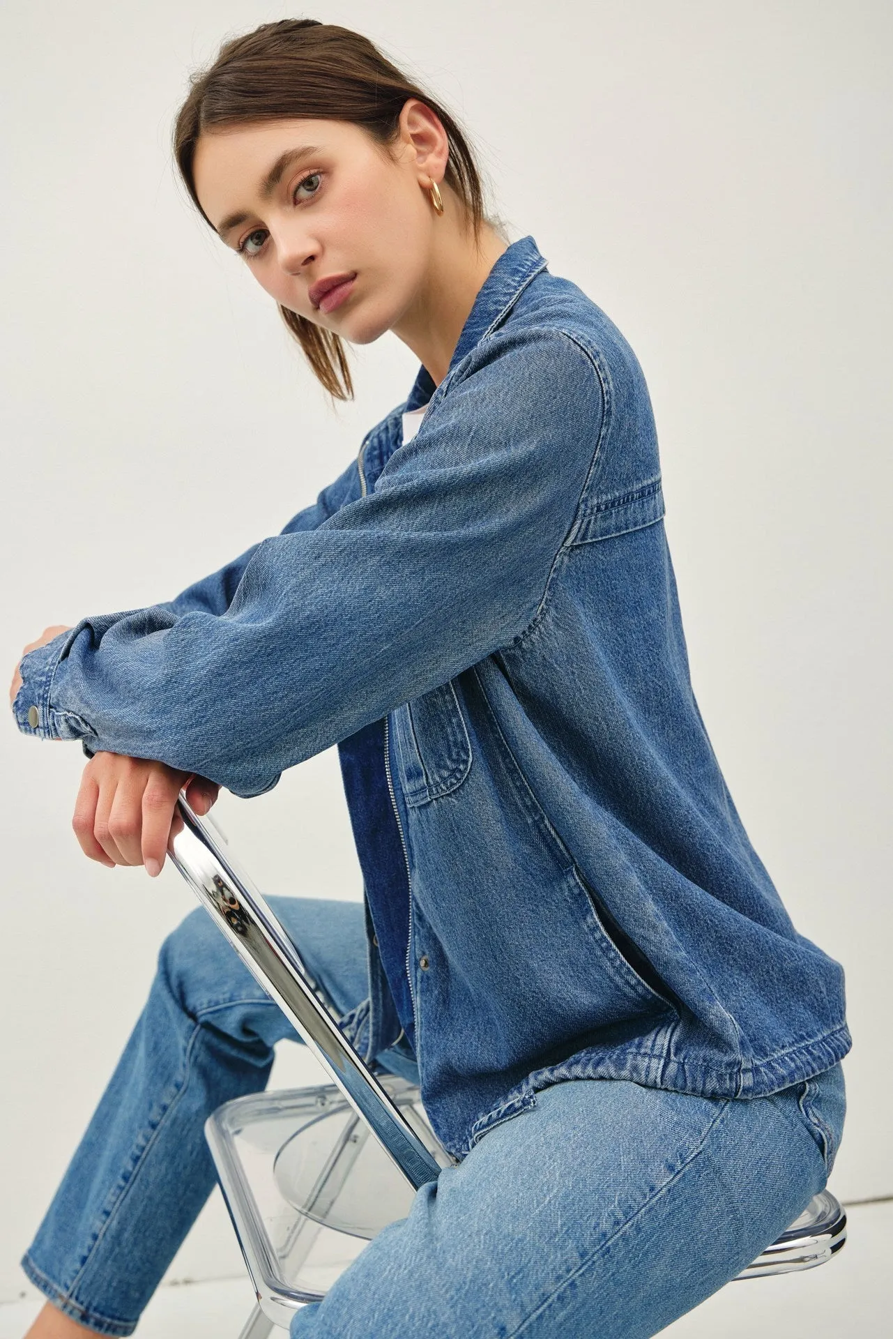 Denim Tencel Utility Jacket