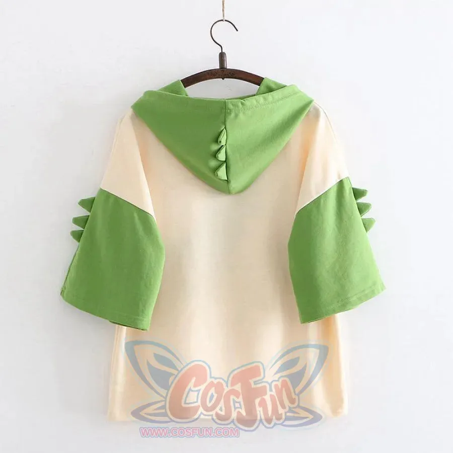 Dinosaur Cartoon Japanese Hooded T-shirt J10023