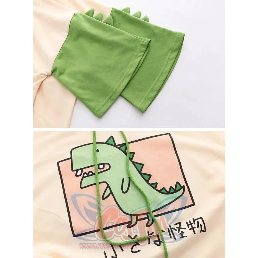 Dinosaur Cartoon Japanese Hooded T-shirt J10023