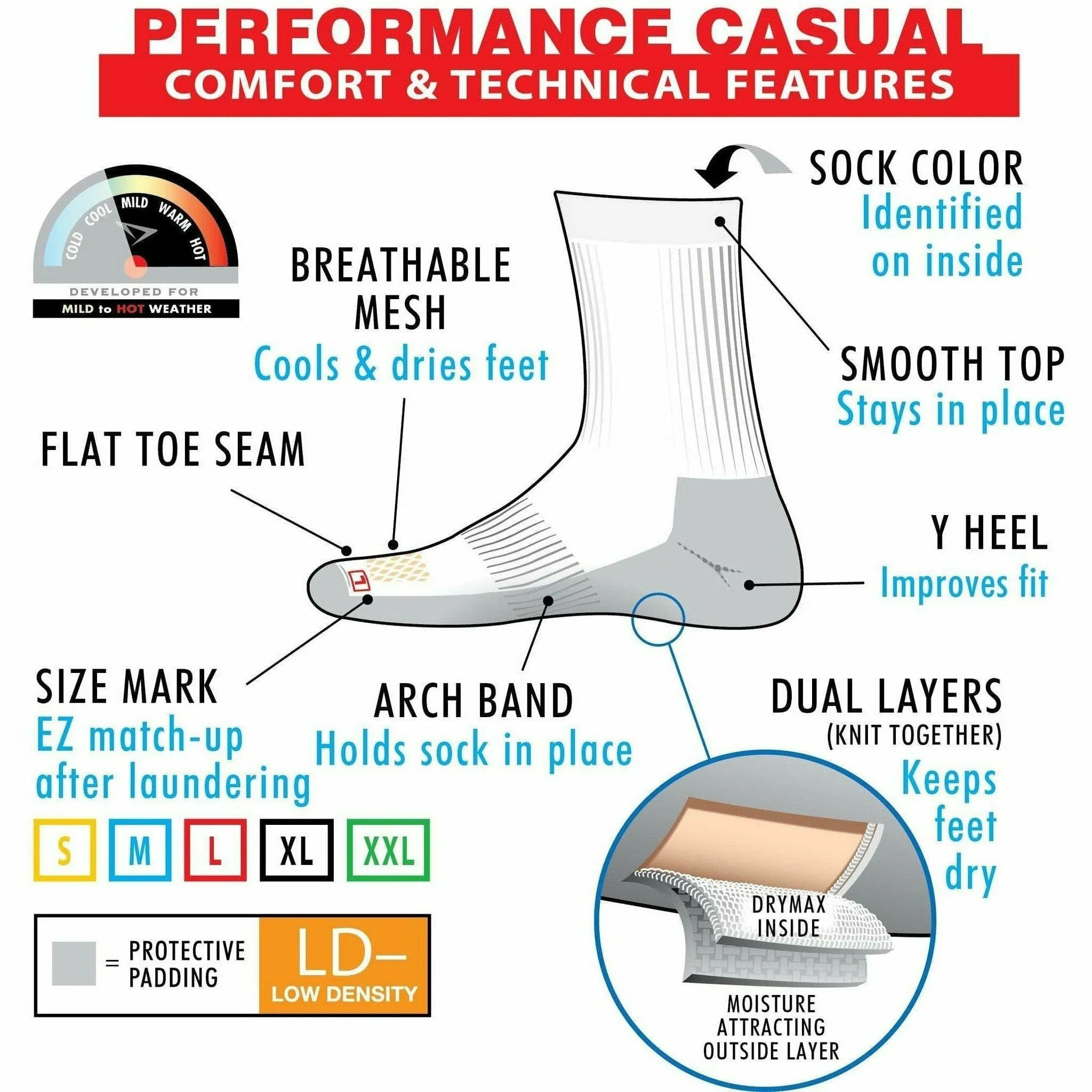 Drymax Performance Casual Crew Socks