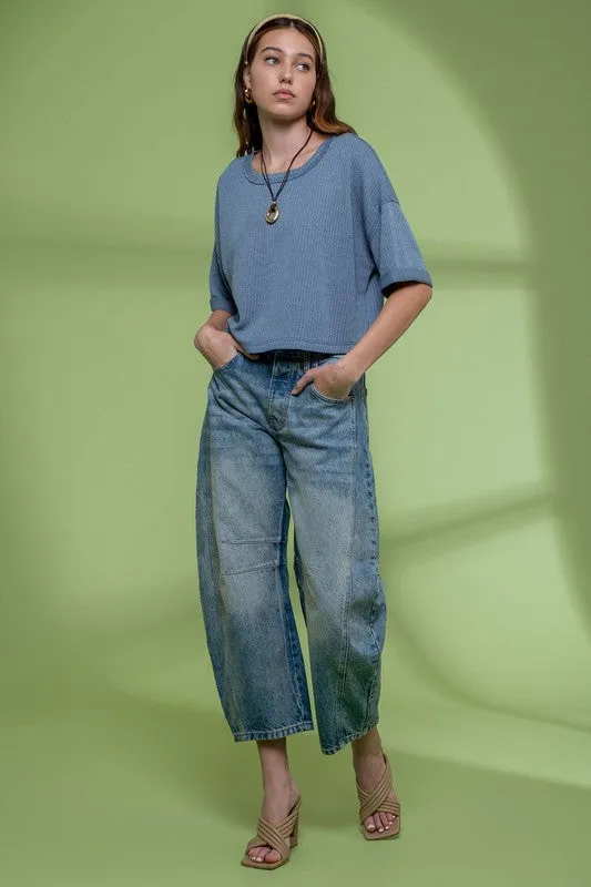 Dusty Teal Casual Top