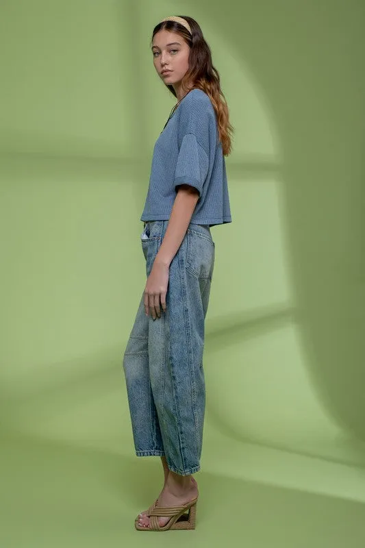 Dusty Teal Casual Top