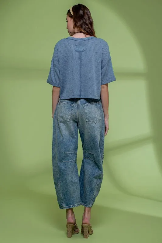 Dusty Teal Casual Top