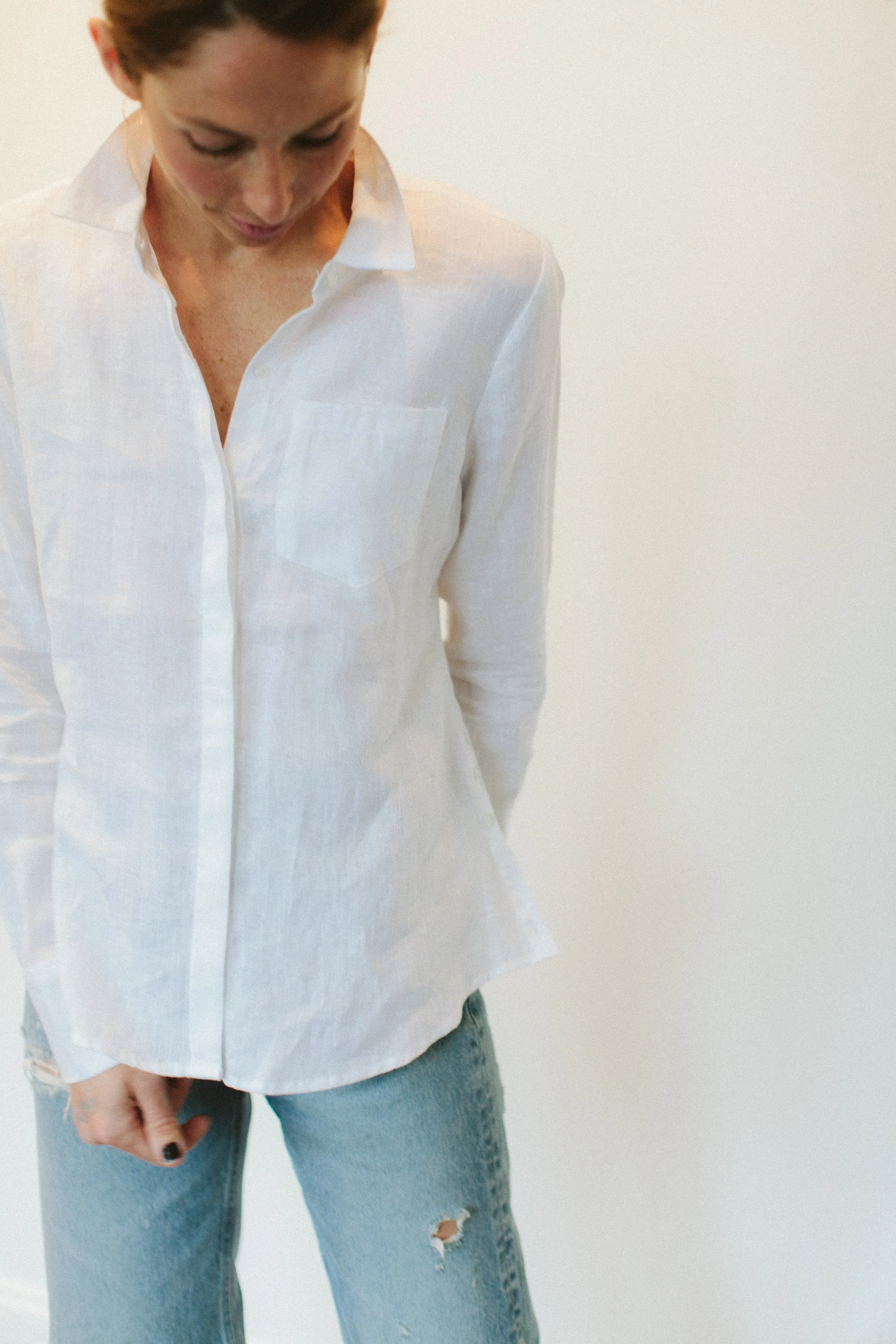 Ecru Streep Linen Shirt
