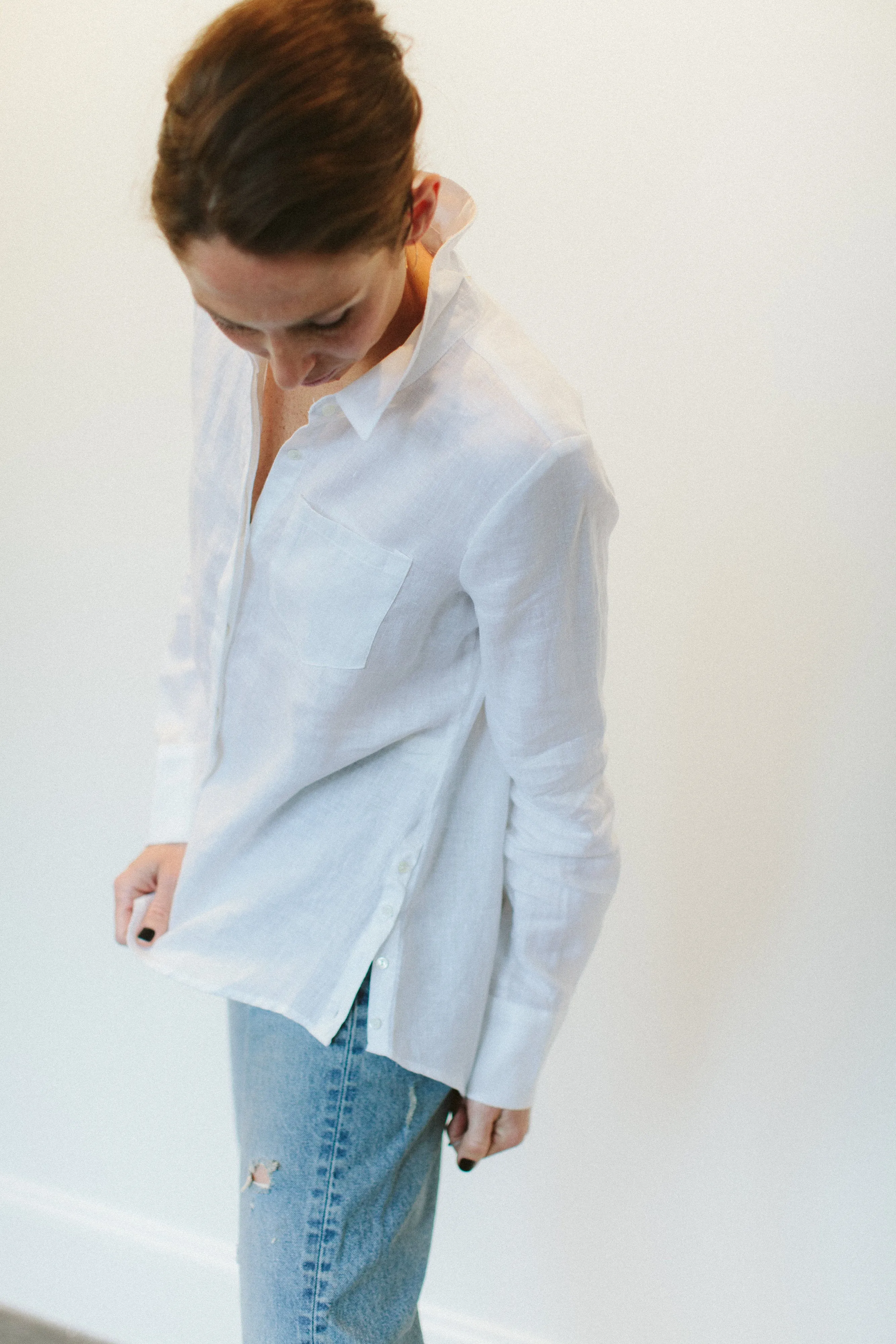 Ecru Streep Linen Shirt