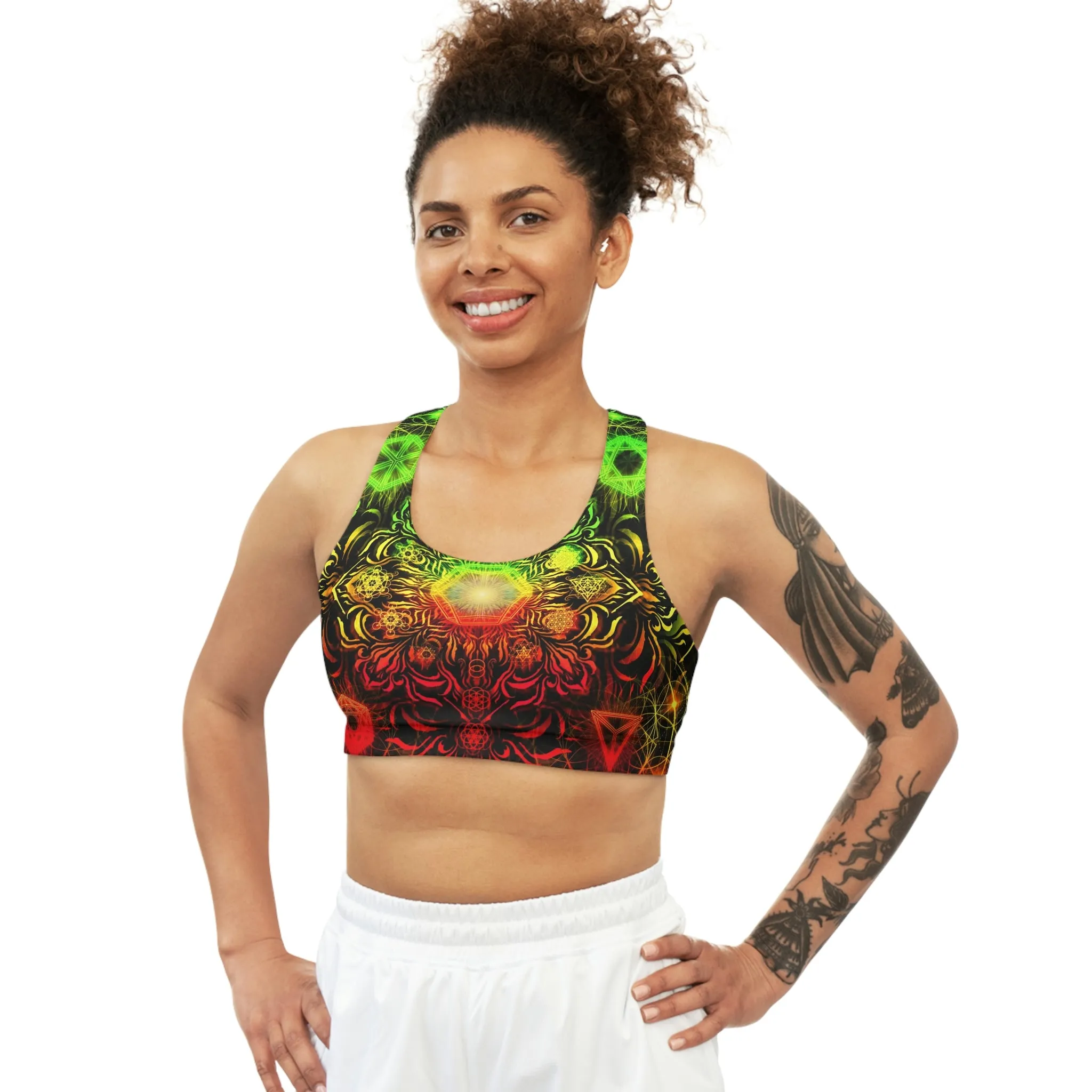 Elements Rasta Sublimation Sports Bra - Yantrart Design