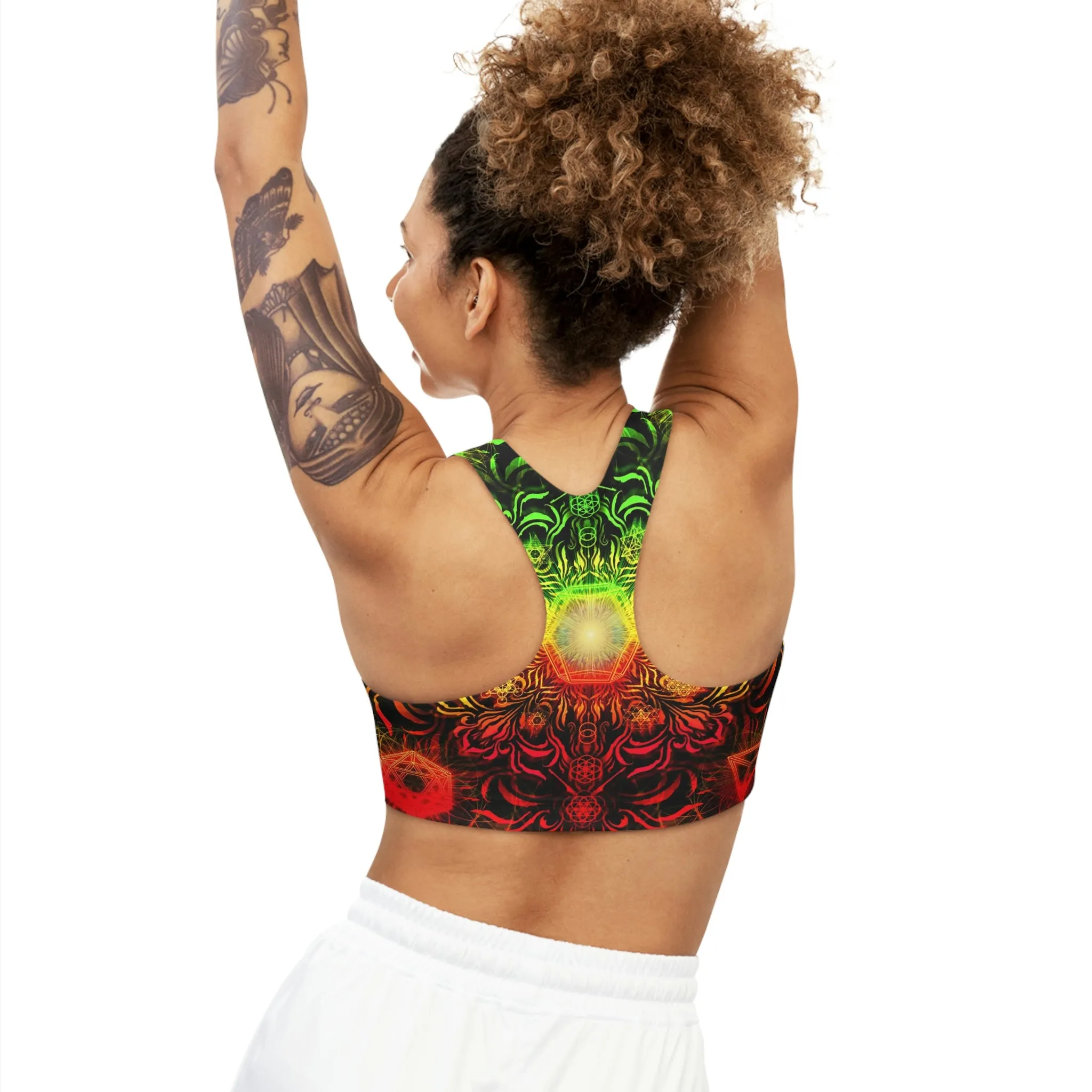 Elements Rasta Sublimation Sports Bra - Yantrart Design
