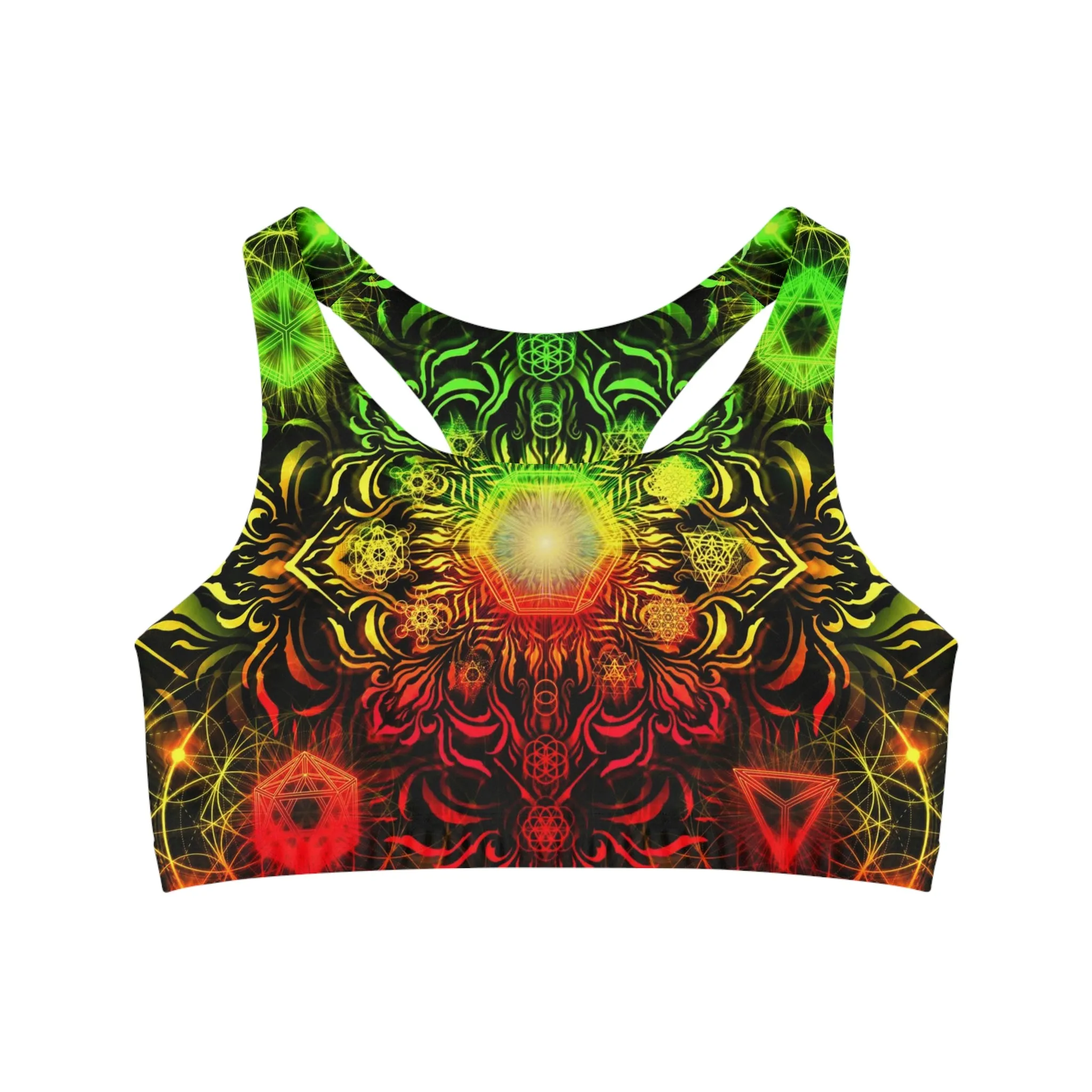 Elements Rasta Sublimation Sports Bra - Yantrart Design