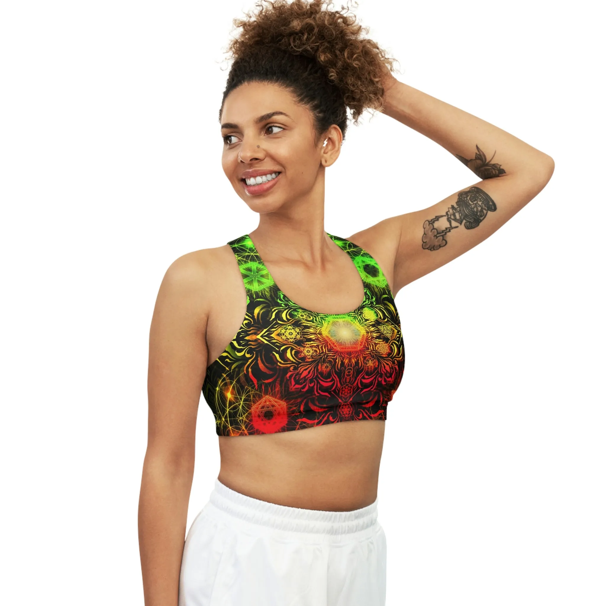 Elements Rasta Sublimation Sports Bra - Yantrart Design