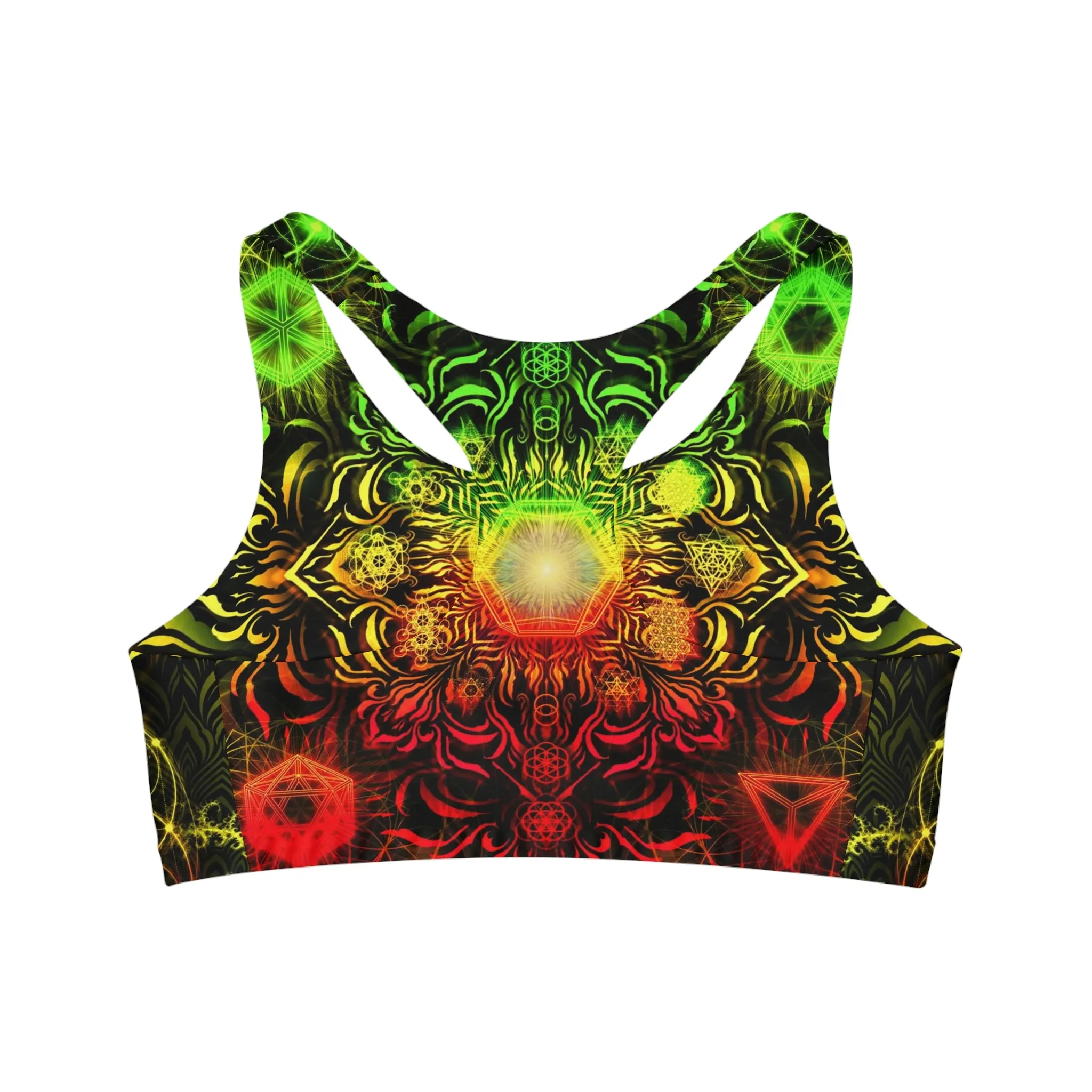 Elements Rasta Sublimation Sports Bra - Yantrart Design