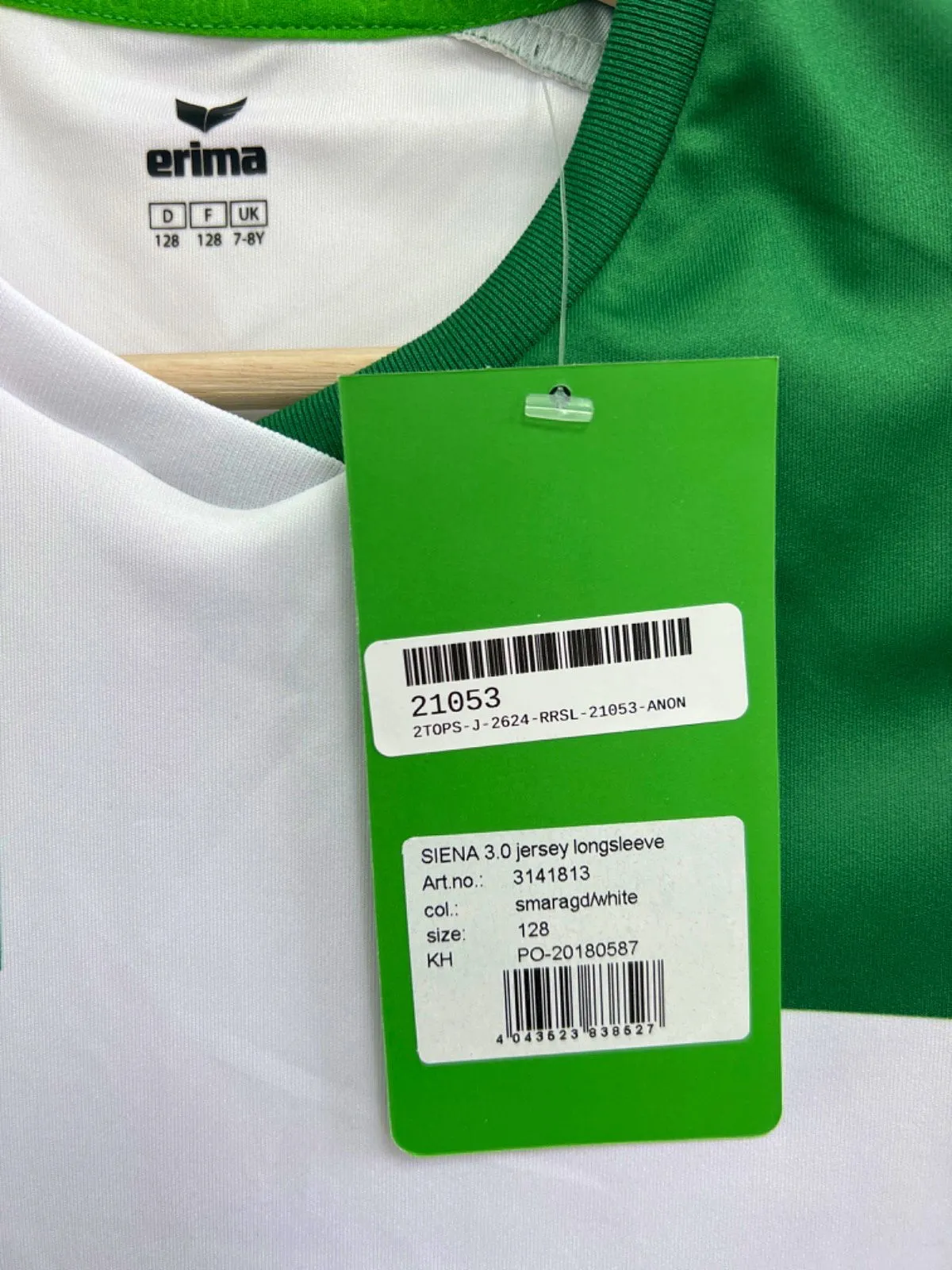 Erima Green White Siena 3.0 Jersey Long Sleeve