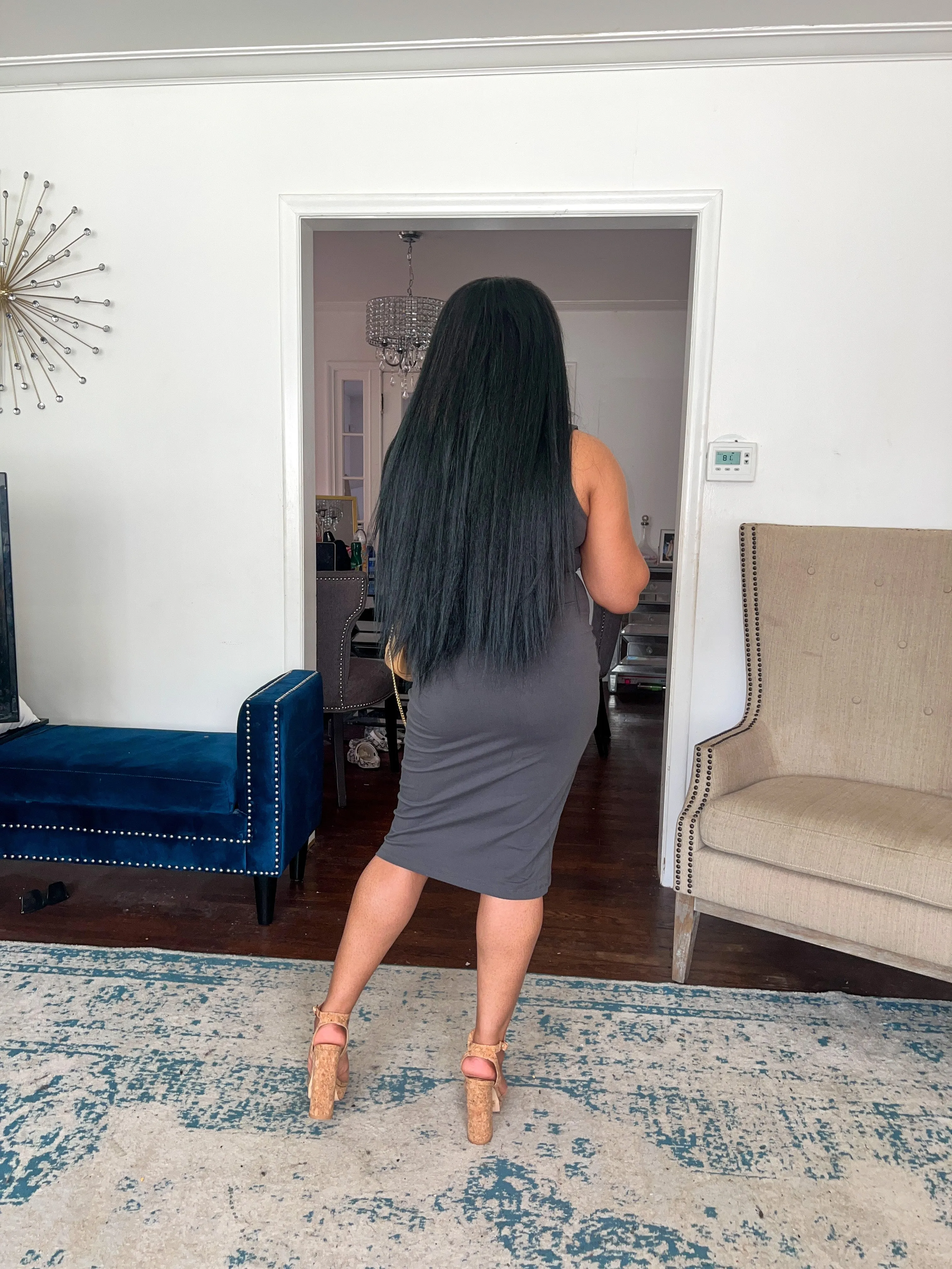 Essential Midi Dress- Ash Grey