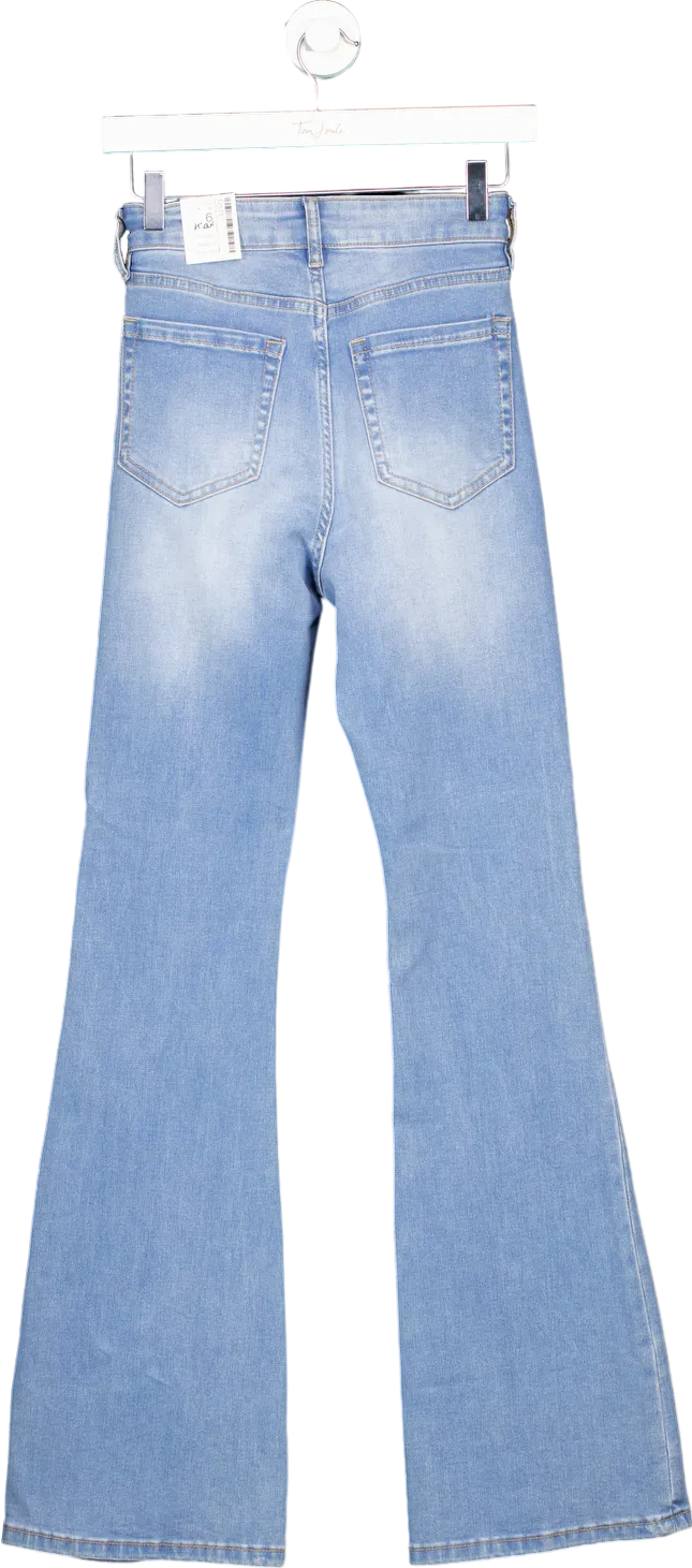 Forever New Light Blue High-Rise Skinny Flare Denim Jeans UK 6