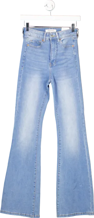 Forever New Light Blue High-Rise Skinny Flare Denim Jeans UK 6