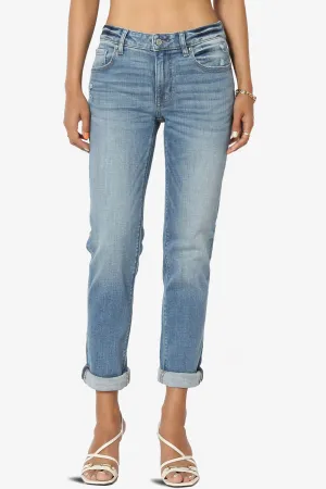 Frankie Mid Rise Girlfriend Jeans in Buzzkill