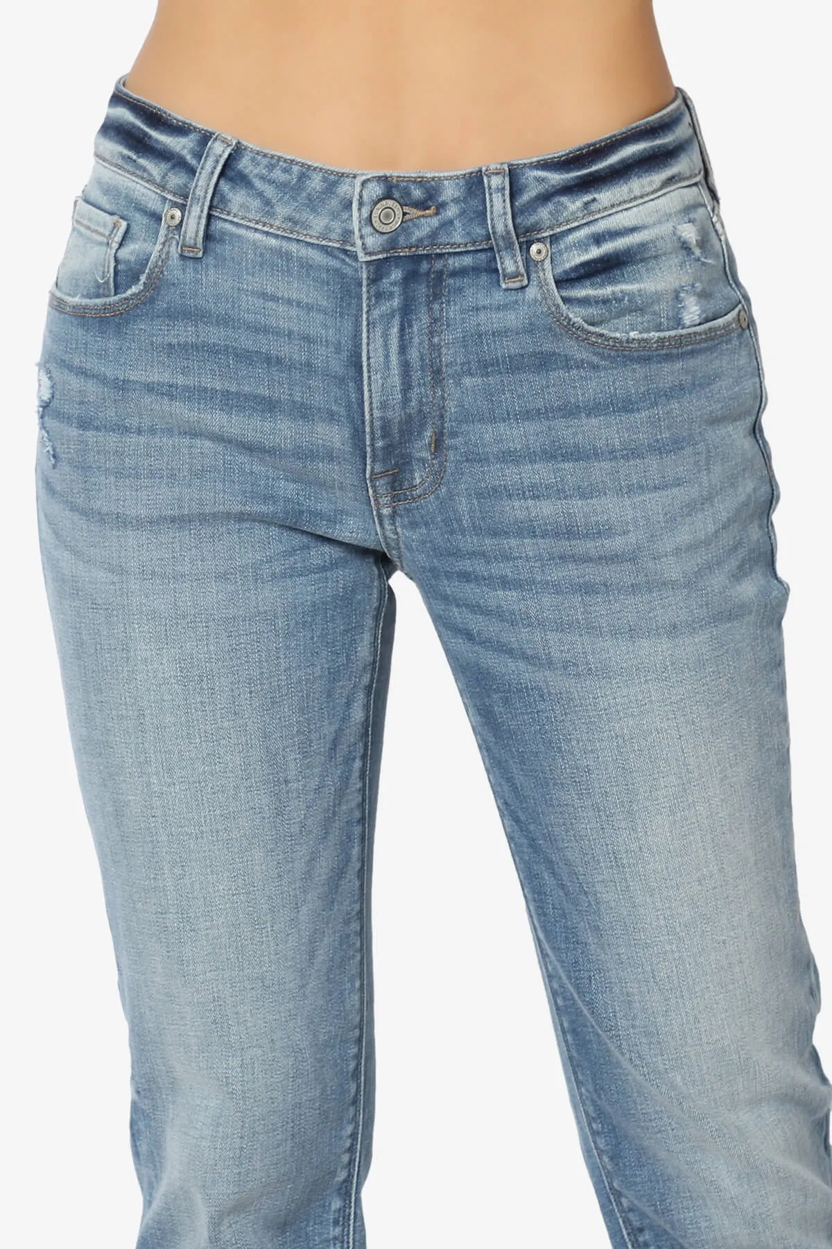 Frankie Mid Rise Girlfriend Jeans in Buzzkill