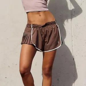 Free People Movement Easy Tiger Brown Women's Athletic Shorts NWT