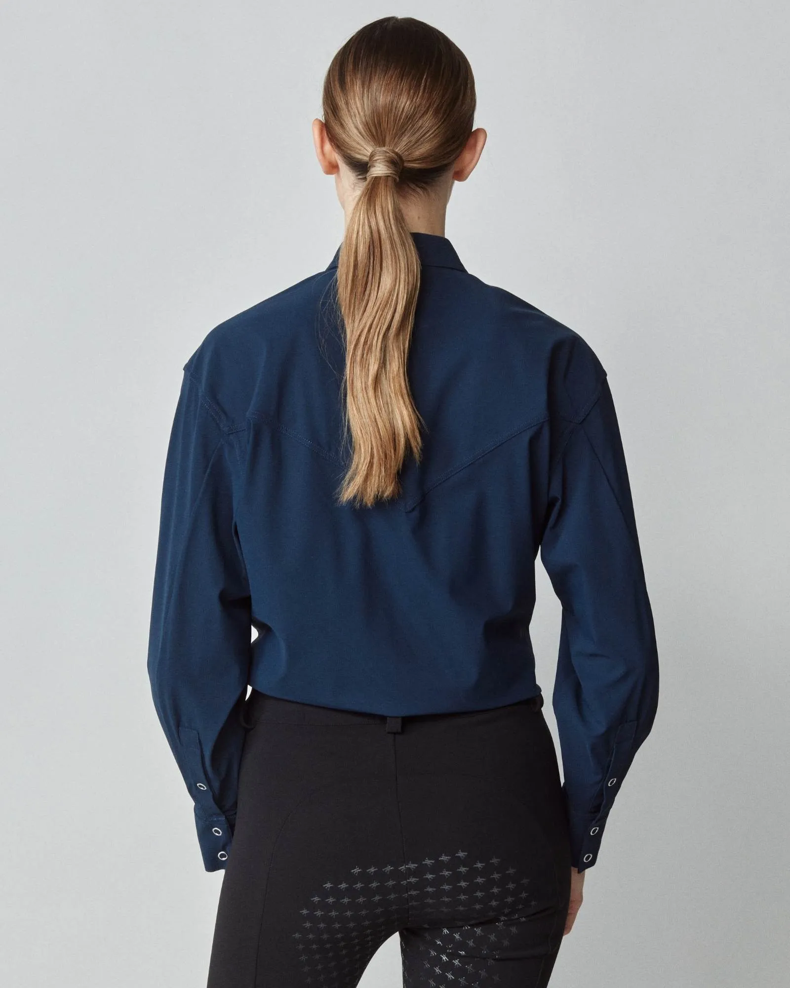 Front Tie Riding Shirt Navy
