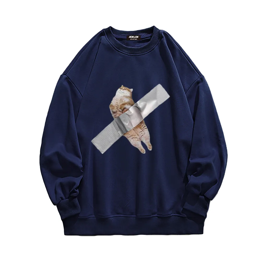 Funny Kitten Print Sweatshirt